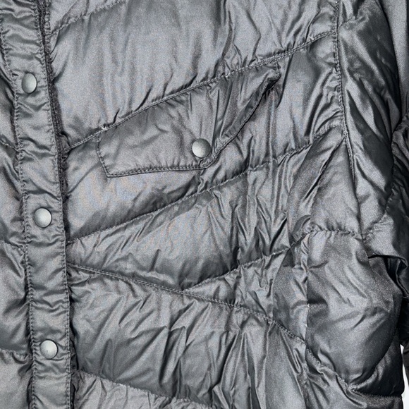 NAU down puffer jacket snap front shacket M black - Picture 3 of 8